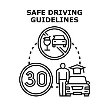 Safe driving guidelines illustrating responsible practices Stock Illustration