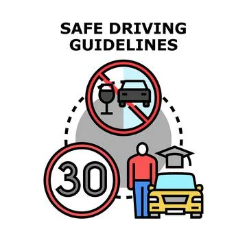 Safe driving guidelines illustrating responsible practices Stock Illustration
