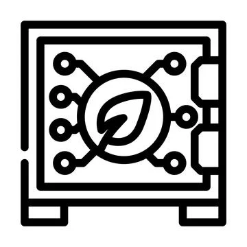 Safe electronic for protect chia cryptocurrency line icon vector illustration Stockillustratie