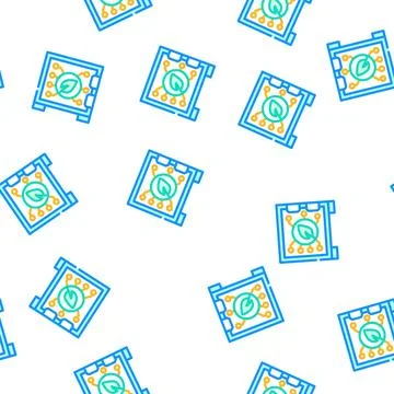 Safe electronic for protect chia cryptocurrency vector seamless pattern 스톡 일러스트