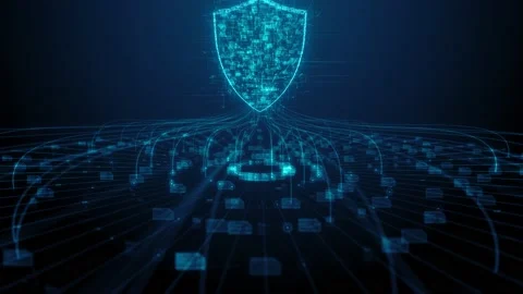 Safe encrypted digital data networks for secure global information technology Stock Footage 235865583