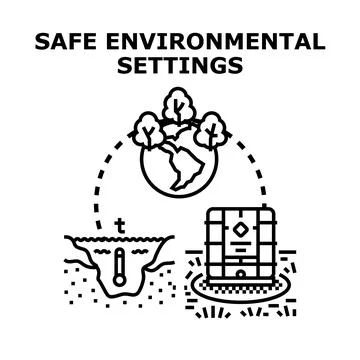 Safe environmental settings preserving nature ecosystem well being Illustrazione stock
