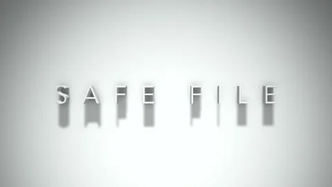 Safe file 3D title animation with shadows on a white background Stock Footage 297517335