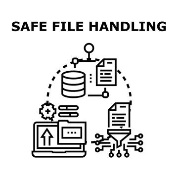 Safe file handling process protecting digital data Stockillustratie