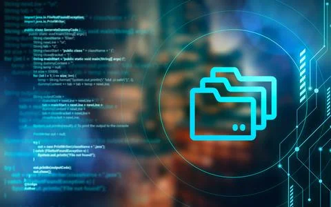 Safe Files on the Internet. Cyberspace with data. Stock Photos