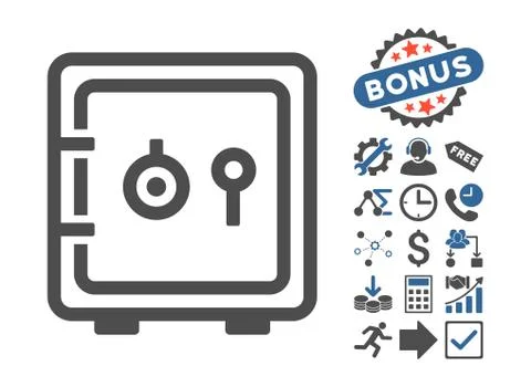 Safe Flat Vector Icon With Bonus Stock Illustration