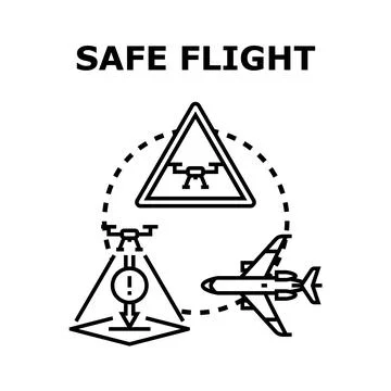 Safe flight rules and drone operation concept Stock Illustration
