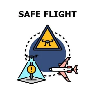 Safe flight rules and drone operation concept Stock Illustration