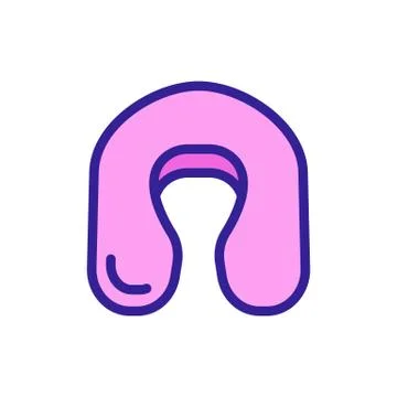 Safe floating inflatable pillow icon vector outline illustration Illustrazione stock