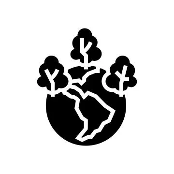 Safe forest and ecosystem glyph icon vector illustration Stock Illustration