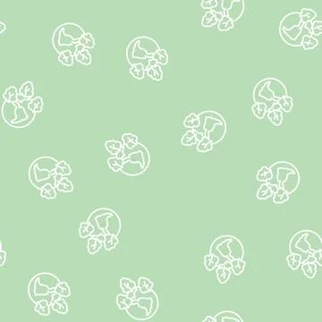 Safe forest and ecosystem line seamless pattern Illustrazione stock