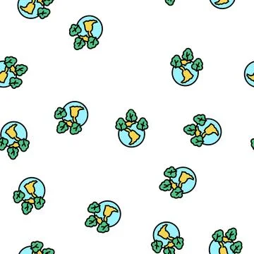 Safe forest and ecosystem vector seamless pattern Illustrazione stock