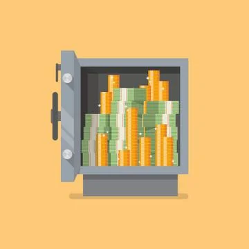 Safe full of money 스톡 일러스트