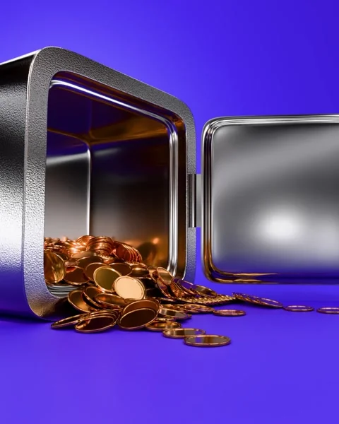 Safe with gold coins Stock Footage 299700440