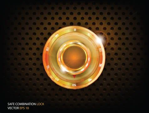 Safe gold combination lock 스톡 일러스트