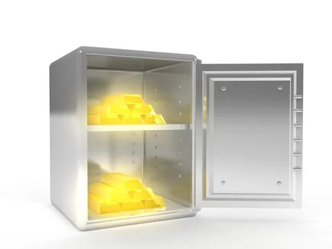 Safe with gold ingots Stock Illustration