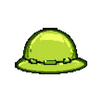 Safe hard hat pixel art vector illustration Stock Illustration