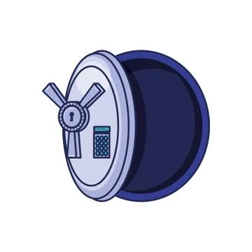 Safe heavy box with door open Stock Illustration