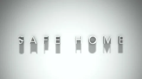 Safe home 3D title animation with shadows on a white background 動画素材 297514433