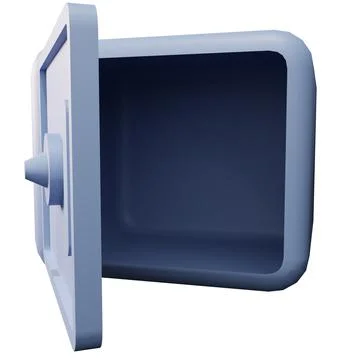 Safe icon 3D rendering set isolated Stock Illustration