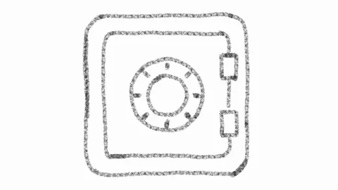 safe icon, designed with drawing style o... | Stock Video | Pond5
