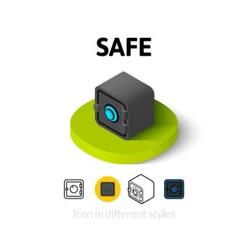 Safe icon in different style Illustrazione stock