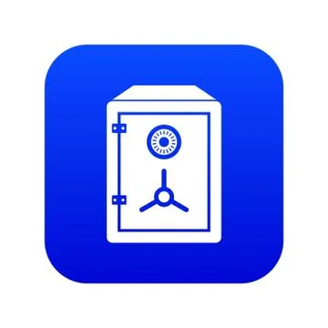 Safe icon digital blue イラスト素材