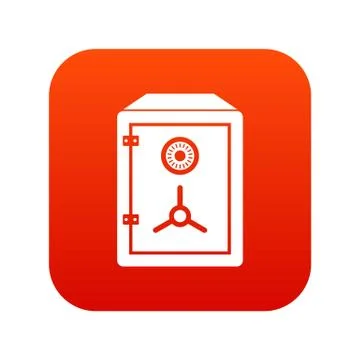 Safe icon digital red 스톡 일러스트