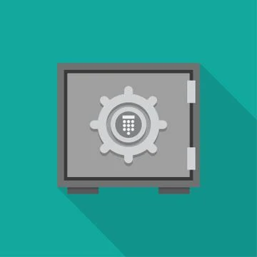 Safe icon flat Stock Illustration