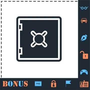 Safe icon flat Stock Illustration