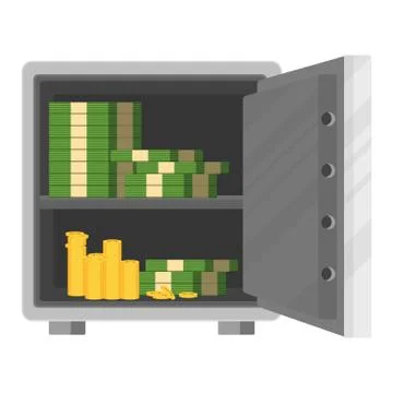 Safe icon front view on white background Illustrazione stock