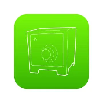 Safe icon green Stock-Illustration