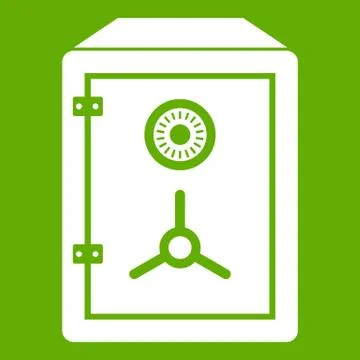 Safe icon green Stock Illustration