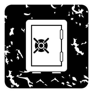 Safe icon, grunge style Stockillustratie