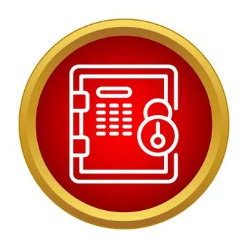 Safe icon representing security and data protection Stock Illustration