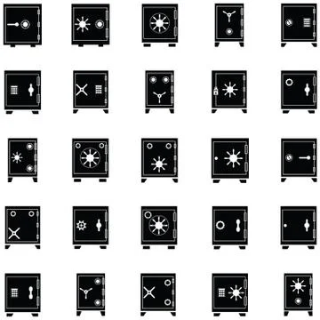 Safe icon set Stock Illustration