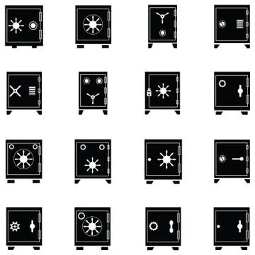 Safe icon set Illustrazione stock