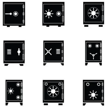 Safe icon set Stock Illustration