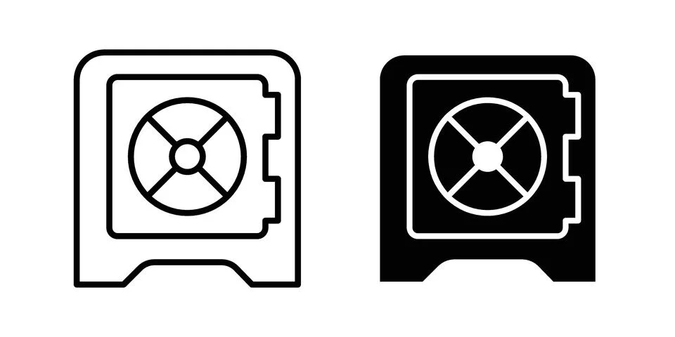 Safe icon set modern line and solid style collection. Stock Illustration