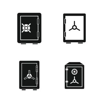 Safe icon set, simple style Stockillustratie