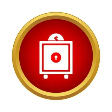 Safe icon, simple style Illustrazione stock