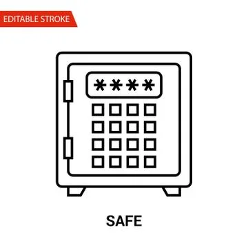 Safe Icon. Thin Line Vector Illustration Stock Illustration
