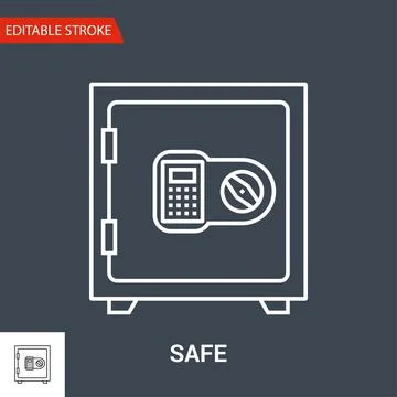 Safe Icon. Thin Line Vector Illustration Stock Illustration