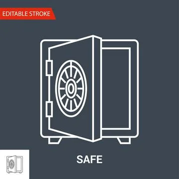 Safe Icon. Thin Line Vector Illustration Stock Illustration