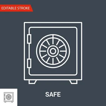 Safe Icon. Thin Line Vector Illustration Illustrazione stock