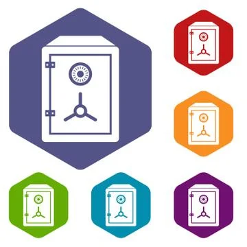 Safe icons set 스톡 일러스트