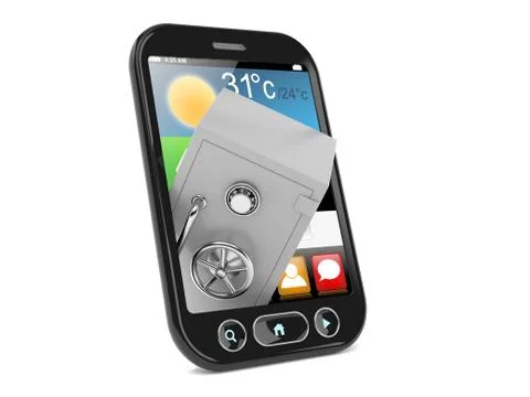 Safe inside smartphone Stock Illustration