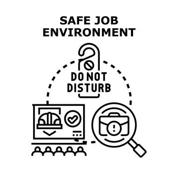 Safe job environment concept ensuring workplace security Stock Illustration