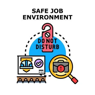 Safe job environment concept ensuring workplace security Stock Illustration