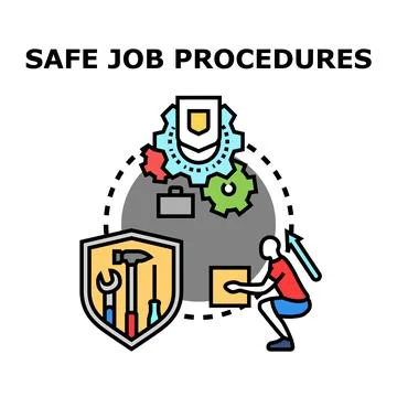 Safe job procedures process for workplace safety Stock Illustration